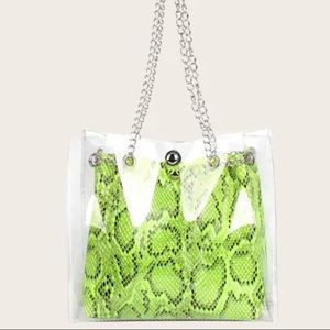 Clear Snake Print Bag